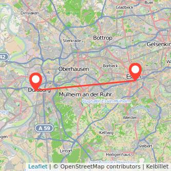 Essen Duisburg Mitfahrgelegenheit Karte