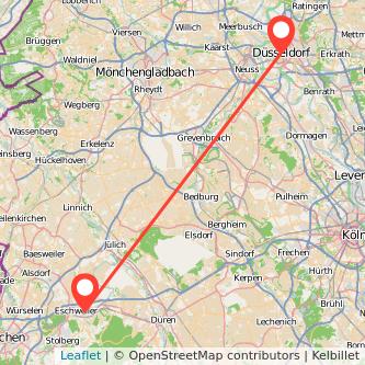 Eschweiler Düsseldorf Mitfahrgelegenheit Karte