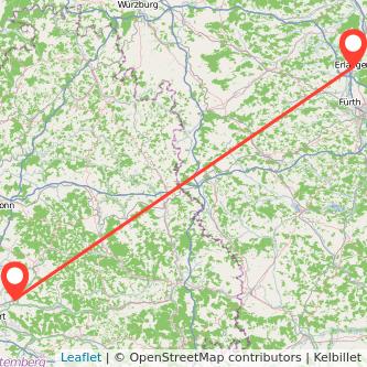 Erlangen Waiblingen Mitfahrgelegenheit Karte