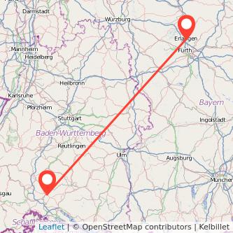 Erlangen Tuttlingen Mitfahrgelegenheit Karte