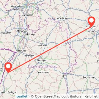 Erlangen Offenburg Mitfahrgelegenheit Karte