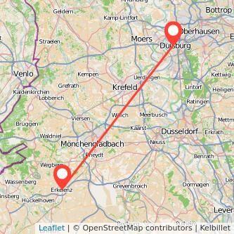 Erkelenz Duisburg Mitfahrgelegenheit Karte