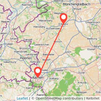 Erkelenz Aachen Mitfahrgelegenheit Karte