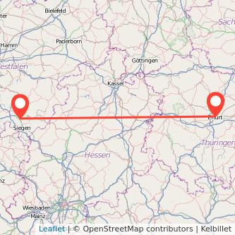 Erfurt Kreuztal Mitfahrgelegenheit Karte