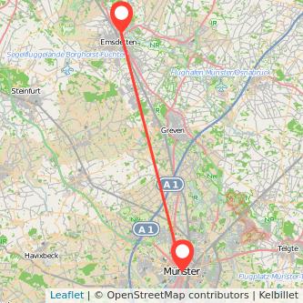 Emsdetten Münster Mitfahrgelegenheit Karte