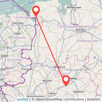 Emden Rheda-Wiedenbrück Mitfahrgelegenheit Karte