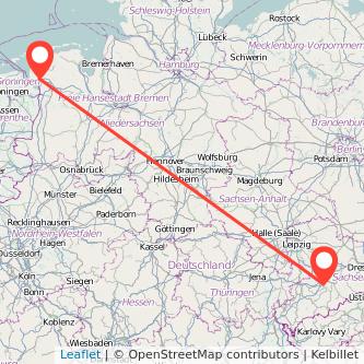 Emden Chemnitz Mitfahrgelegenheit Karte