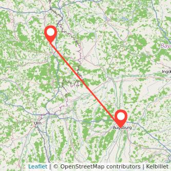 Ellwangen Augsburg Bahn Karte