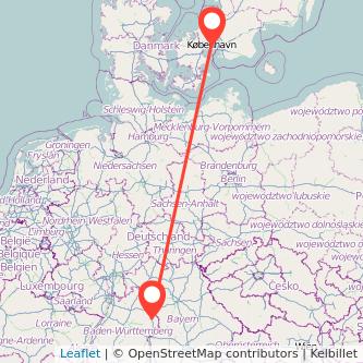 Ellwangen Kopenhagen Bahn Karte