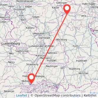 Eisenach Lörrach Mitfahrgelegenheit Karte