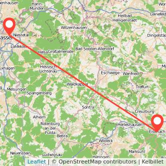 Eisenach Kassel Mitfahrgelegenheit Karte