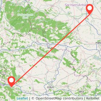 Eisenach Bernburg Mitfahrgelegenheit Karte