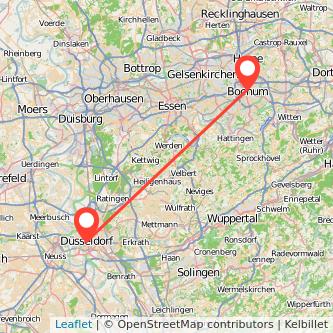 Düsseldorf Bochum Mitfahrgelegenheit Karte