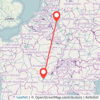 Düsseldorf Lyon Mitfahrgelegenheit Karte