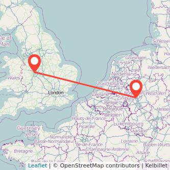 Düsseldorf Walsall bus map