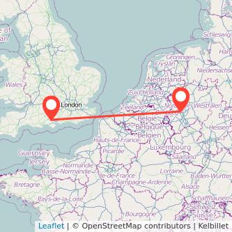 Düsseldorf Southampton bus map