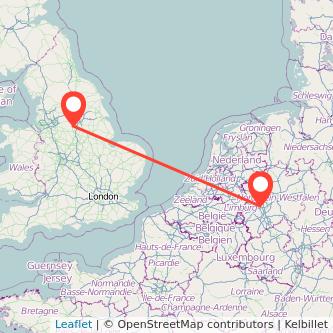 Düsseldorf Sheffield bus map