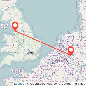 Düsseldorf Preston bus map