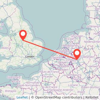 Düsseldorf Nottingham bus map