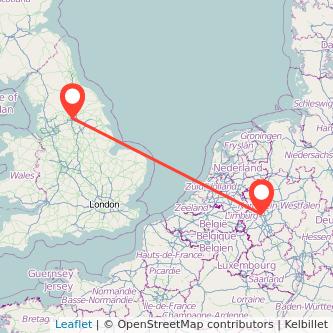 Düsseldorf Leeds bus map