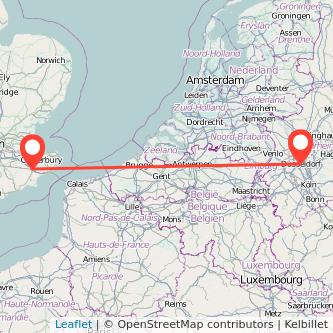 Düsseldorf Ashford train map