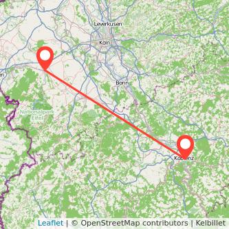 Düren Koblenz Mitfahrgelegenheit Karte