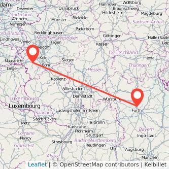 Düren Erlangen Mitfahrgelegenheit Karte