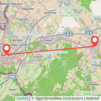Düren Aachen Mitfahrgelegenheit Karte