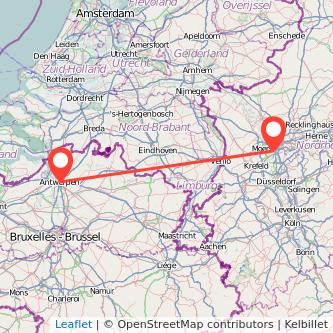 Duisburg Antwerpen Mitfahrgelegenheit Karte