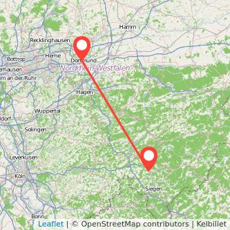 Dortmund Kreuztal Mitfahrgelegenheit Karte