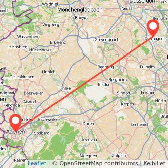 Dormagen Aachen Mitfahrgelegenheit Karte