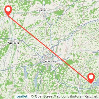 Donauwörth Prien am Chiemsee Bahn Karte