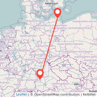 Donauwörth Bergen auf Rügen Bahn Karte