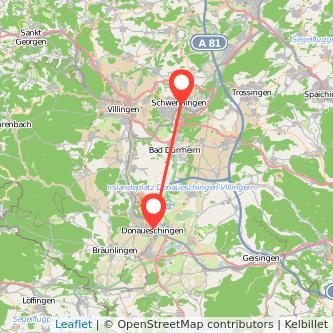 Donaueschingen Villingen Bahn Karte