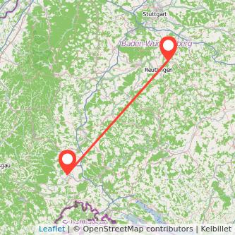 Donaueschingen Metzingen Bahn Karte