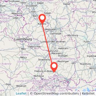 Donaueschingen Koblenz Bahn Karte