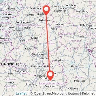 Detmold Stuttgart Mitfahrgelegenheit Karte