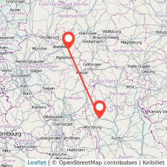 Detmold Schweinfurt Mitfahrgelegenheit Karte