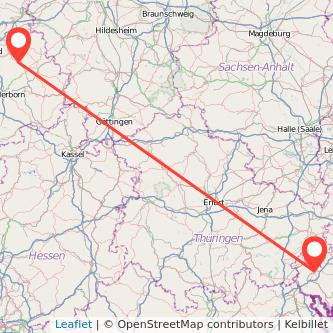 Detmold Plauen Mitfahrgelegenheit Karte