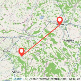 Detmold Hannover Mitfahrgelegenheit Karte