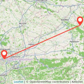 Detmold Bochum Mitfahrgelegenheit Karte