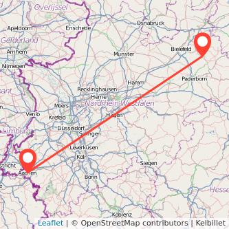 Detmold Aachen Mitfahrgelegenheit Karte
