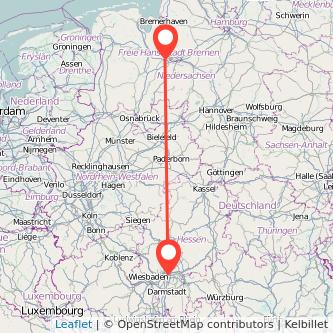 Delmenhorst Frankfurt am Main Mitfahrgelegenheit Karte