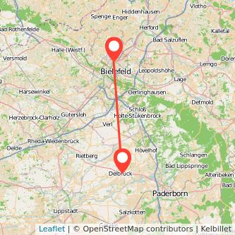 Delbrück Bielefeld Mitfahrgelegenheit Karte