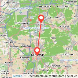 Darmstadt Langen Mitfahrgelegenheit Karte