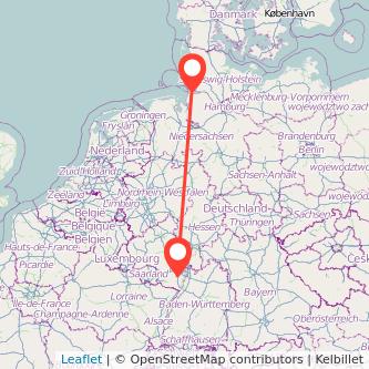 Cuxhaven Neustadt an der Weinstraße Mitfahrgelegenheit Karte