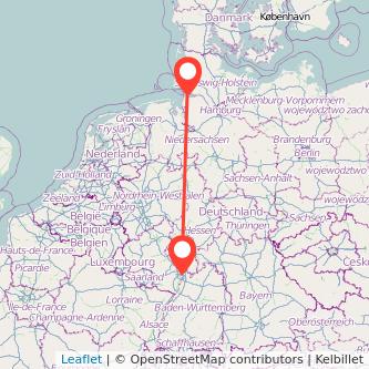 Cuxhaven Mannheim Mitfahrgelegenheit Karte