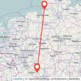 Cuxhaven Limburg Bus Karte