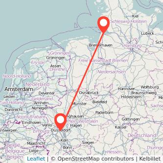 Cuxhaven Düsseldorf Mitfahrgelegenheit Karte