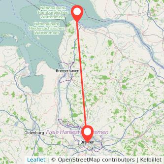 Cuxhaven Bremen Mitfahrgelegenheit Karte